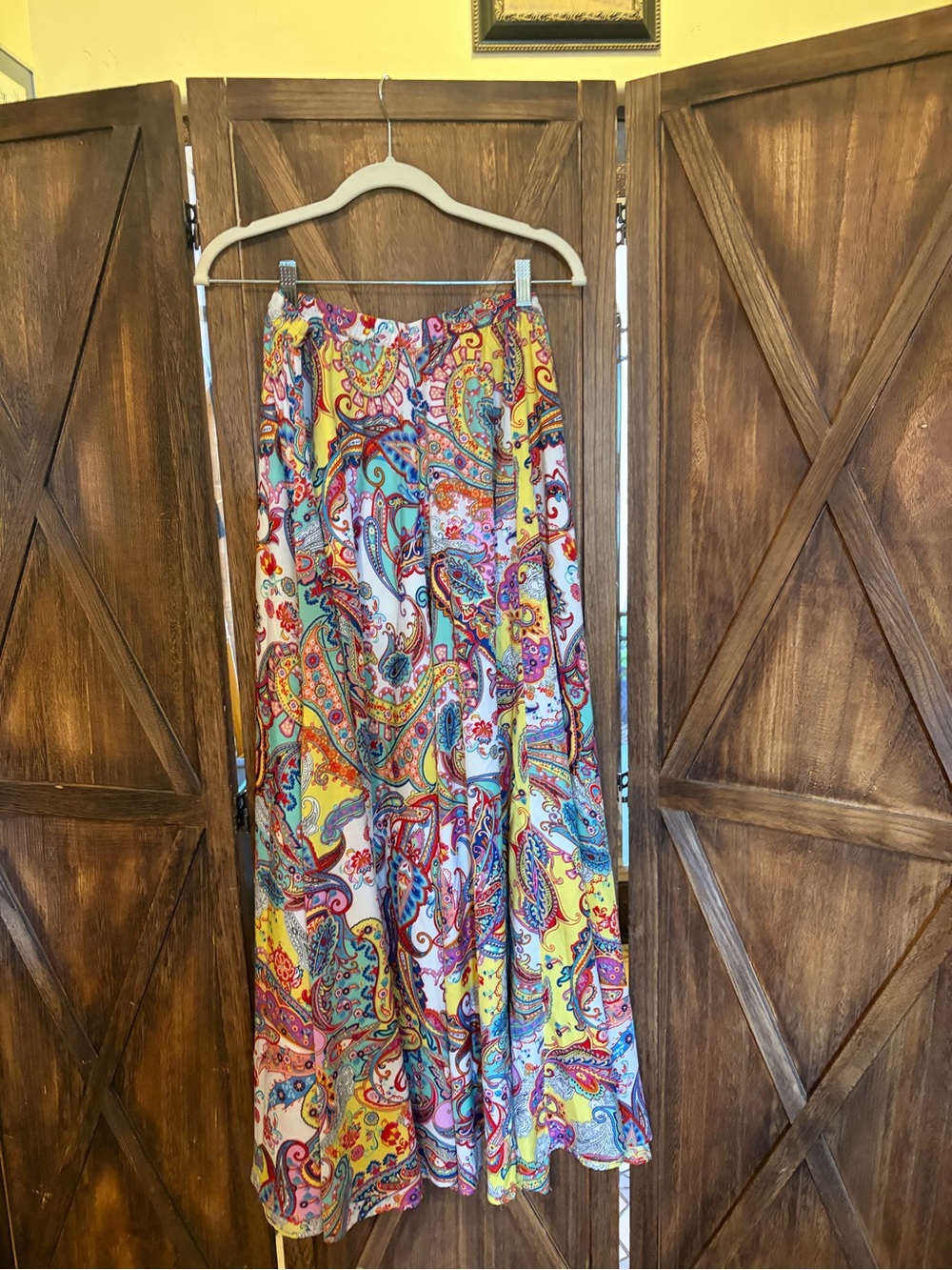 Vibrant Paisley Maxi Skirt — Multicolor